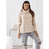 SWETER Z GOLFEM VIESTE BEŻOWY PREMIUM