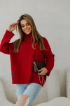 SWETER Z GOLFEM TROPEA CZERWONY PREMIUM