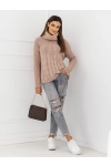 SWETER Z GOLFEM VIESTE BRUDNY RÓŻ PREMIUM