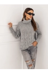 SWETER Z GOLFEM VIESTE SZARY PREMIUM