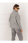 SWETER Z GOLFEM VIESTE SZARY PREMIUM