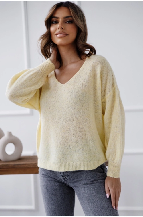 SWETER MALCESINE BABY ALPACA PREMIUM ŻÓŁTY