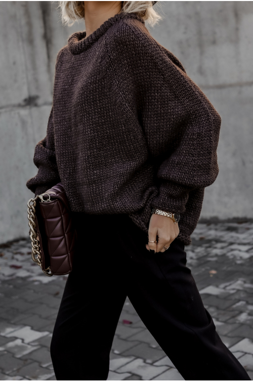 SWETER PROCIDA CZEKOLADOWY PREMIUM