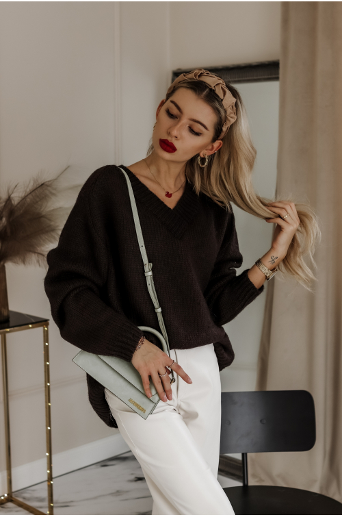 SWETER CAPRI PREMIUM CZEKOLADOWY