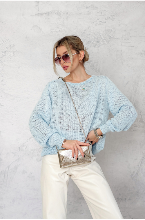 SWETER SANTORINI JASNY NIEBIESKI
