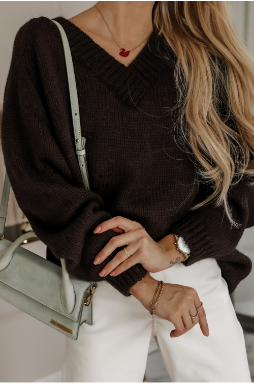 SWETER CAPRI PREMIUM CZEKOLADOWY